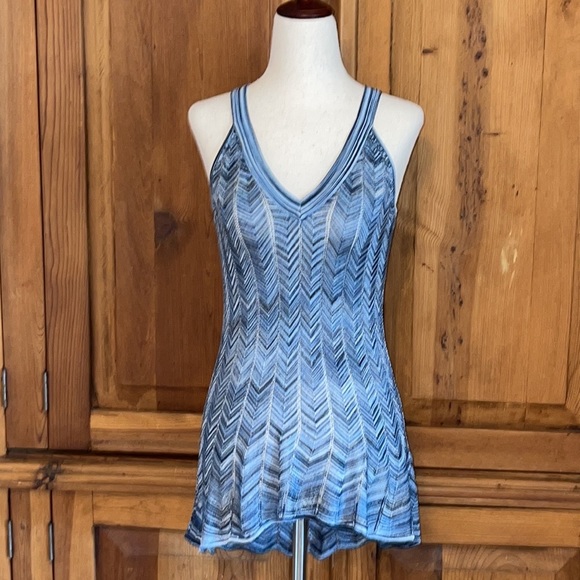 White House Black Market Sweaters - WHBM Blue exquisite knit Summer Tank Blouse Sz. XS